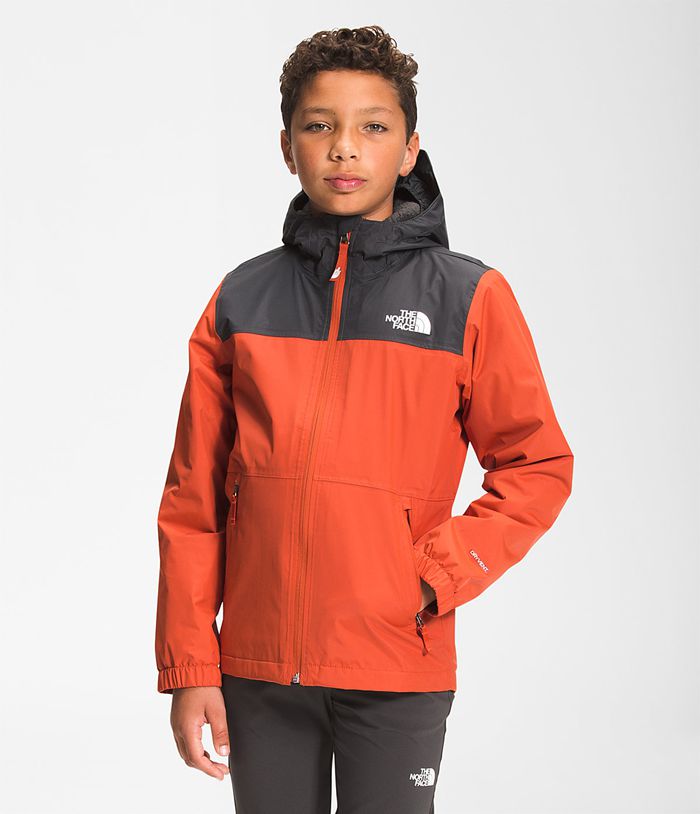 The North Face Boys Jacket Warm Storm Rain 987EGOUPH - Orange/Grey